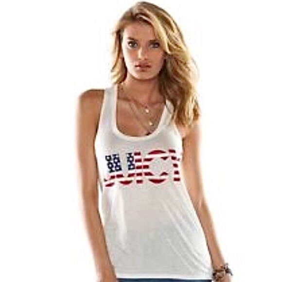 Juicy Couture Tops - Juicy Couture Seeing Stars Racerback American Flag Tank, Large